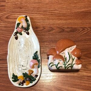 Mushroom napkin holder & spoon rest